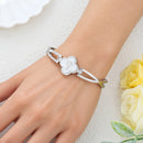 Catholic Town Faith Clover Bracelet with Cross and Mother of Pearl – Stainless Steel (Gold / Silver)