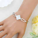 Catholic Town Faith Clover Bracelet with Cross and Mother of Pearl – Stainless Steel (Gold / Silver)