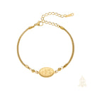 Catholic Town Miraculous Medal Gold-Tone Stainless Steel Adjustable Bracelet