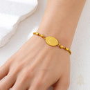 Catholic Town Miraculous Medal Gold-Tone Stainless Steel Adjustable Bracelet