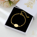 Catholic Town Miraculous Medal Gold-Tone Stainless Steel Adjustable Bracelet