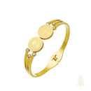 Catholic Town Saint Benedict Open Cuff Bracelet – Stainless Steel (Gold / Silver)