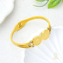 Catholic Town Saint Benedict Open Cuff Bracelet – Stainless Steel (Gold / Silver)