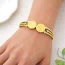 Catholic Town Saint Benedict Open Cuff Bracelet – Stainless Steel (Gold / Silver)