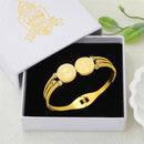 Catholic Town Saint Benedict Open Cuff Bracelet – Stainless Steel (Gold / Silver)