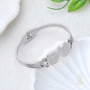 Catholic Town Saint Benedict Open Cuff Bracelet – Stainless Steel (Gold / Silver)