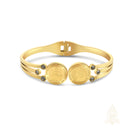 Catholic Town Sacred Heart of Jesus and Nuestra Señora del Carmen Stainless Steel Open Cuff Bracelet ( Available in Gold & Silver )