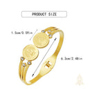 Catholic Town Sacred Heart of Jesus & Nuestra Señora del Carmen Stainless Steel Open Cuff Bracelet (Gold/Silver)
