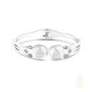 Catholic Town Sacred Heart of Jesus and Nuestra Señora del Carmen Stainless Steel Open Cuff Bracelet ( Available in Gold & Silver )