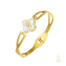 Catholic Town Virgin Mary Clover Bracelet – Stainless Steel (Gold / Silver)