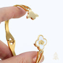 Catholic Town Virgin Mary Clover Bracelet – Stainless Steel (Gold / Silver)