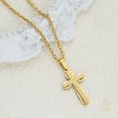 Catholic Town, Catholic Gold Cross Necklace – Stainless Steel Minimalist Faith Cross Pendant (Gold or Silver)
