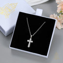 Catholic Town, Catholic Gold Cross Necklace – Stainless Steel Minimalist Faith Cross Pendant (Gold or Silver)