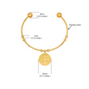 Catholic Town Stainless Steel Religious Cuff Bangle Ball Ends Bracelet with Saint Benedict medal ( Gold & Silver color available )