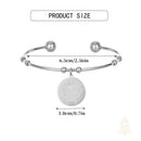 Catholic Town Stainless Steel Religious Cuff Bangle Ball Ends Bracelet with Saint Benedict medal ( Gold & Silver color available )