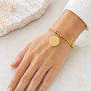Catholic Town Stainless Steel Religious Cuff Bangle Ball Ends Bracelet with Saint Benedict medal ( Gold & Silver color available )