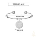 Catholic Town Stainless Steel Religious Cuff Bangle Ball Ends Bracelet with Saint Benedict medal ( Gold & Silver color available )