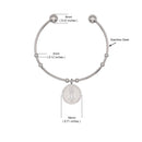 Catholic Town Stainless Steel Religious Cuff Bangle Ball Ends Bracelet with Our Lady of Charity "Virgen de la Caridad del Cobre" medal ( Gold & Silver color available )