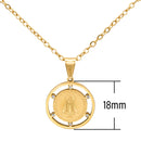 Catholic Town stainless steel Our Lady of Charity ( Virgen de la Caridad del Cobre ) medal with chain ( CTSSPCMST18-G )