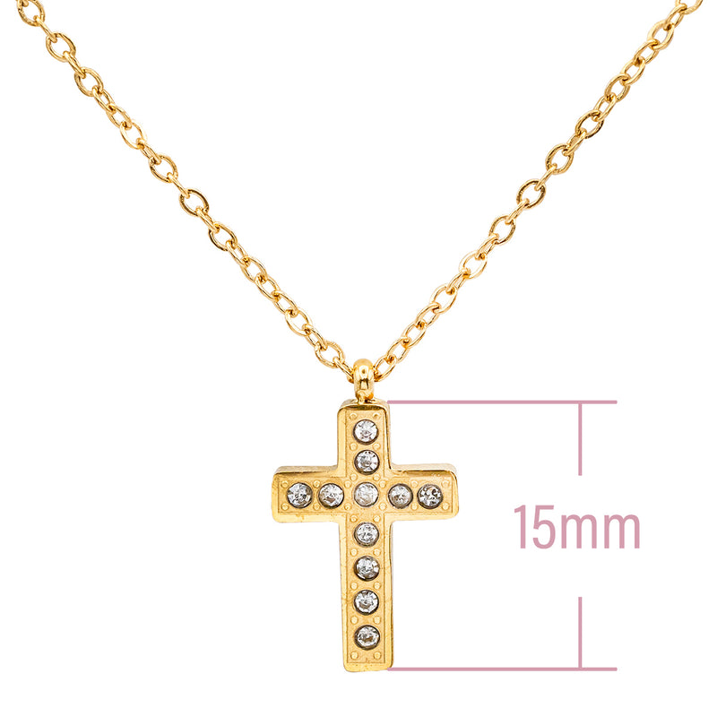 Catholic Town stainless steel Cross Chain Necklace for Women Available in Gold and Silver colors