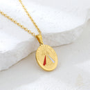 Catholic Town Divine Mercy " JESUS I TRUST IN YOU" religious oval medal with chain ( Available in Gold and Silver colors )