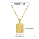 Catholic Town stainless steel Our Lady of Guadalupe Rectangular Medal Necklace — Gold & Silver