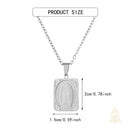Catholic Town stainless steel Our Lady of Guadalupe Rectangular Medal Necklace — Gold & Silver