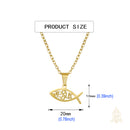 Catholic Town Jesus Fish Stainless Steel Necklace – Christian Catholic Pendant in Gold or Silver