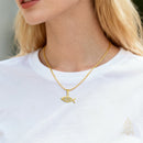 Catholic Town Jesus Fish Stainless Steel Necklace – Christian Catholic Pendant in Gold or Silver