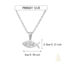 Catholic Town Jesus Fish Stainless Steel Necklace – Christian Catholic Pendant in Gold or Silver