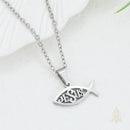 Catholic Town Jesus Fish Stainless Steel Necklace – Christian Catholic Pendant in Gold or Silver