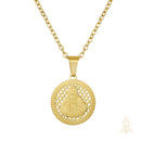 Catholic Town Sacred Heart of Jesus Round Medal Necklace – Stainless Steel (Gold/Silver)