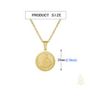 Catholic Town Sacred Heart of Jesus Round Medal Necklace – Stainless Steel (Gold/Silver)