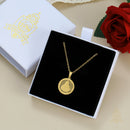 Catholic Town Sacred Heart of Jesus Round Medal Necklace – Stainless Steel (Gold/Silver)