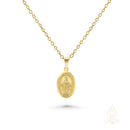 Catholic Town Virgin Mary Necklace with Chain – Miraculous Medal Pendant in Stainless Steel, Gold or Silver Color