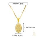 Catholic Town Miraculous Medal Necklace for Women – Virgin Mary Stainless Steel Pendant Chain Gold or Silver