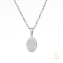 Catholic Town Miraculous Medal Necklace for Women – Virgin Mary Stainless Steel Pendant Chain Gold or Silver