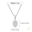 Catholic Town Miraculous Medal Necklace for Women – Virgin Mary Stainless Steel Pendant Chain Gold or Silver
