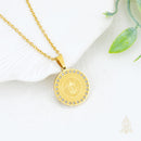 Catholic Town St. Benedict Medal Necklace with CZ Crystals – Stainless Steel Pendant with Chain, Gold or Silver Finish, Catholic Protection Jewelry