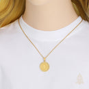 Catholic Town St. Benedict Medal Necklace with CZ Crystals – Stainless Steel Pendant with Chain, Gold or Silver Finish, Catholic Protection Jewelry