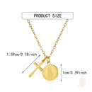 Catholic Town Virgen de la Caridad del Cobre Necklace with Cross – Catholic Stainless Steel Pendant Necklace for Women – Gold & Silver