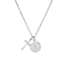 Catholic Town Virgen de la Caridad del Cobre Necklace with Cross – Catholic Stainless Steel Pendant Necklace for Women – Gold & Silver
