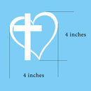 Catholic Town Cross Heart Vinyl Decal Sticker Cars Trucks Vans Walls Laptops ( CTSTKCH-WHT )