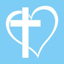 Catholic Town Cross Heart Vinyl Decal Sticker Cars Trucks Vans Walls Laptops ( CTSTKCH-WHT )