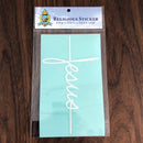 Catholic Town JESUS Vinyl Decal Sticker Cars Trucks Vans Walls Laptops ( CTSTKCJ-WHT )