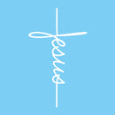 Catholic Town JESUS Vinyl Decal Sticker Cars Trucks Vans Walls Laptops ( CTSTKCJ-WHT )