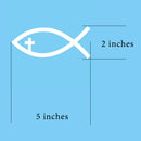 Catholic Town Cross Fish Christian Vinyl Decal Sticker Cars Trucks Vans Walls Laptops ( CTSTKFC-WHT )