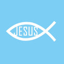 Catholic Town Jesus Fish Christian Vinyl Decal Sticker Cars Trucks Vans Walls Laptops ( CTSTKFJ-WHT )