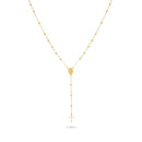 Catholic Town Our Lady of Charity (Virgen de la Caridad del Cobre) Stainless Steel Rosary Necklace — Gold, Gold & White, or White