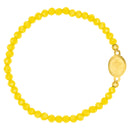 Catholic Town elastic Bracelet with Virgen de la Caridad del Cobre medal and 4mm beads ( Available colors: Blue, Brown, Clear, Red, White, Yellow, Pearl White )